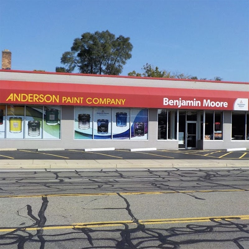 image of the Anderson Paint Benajmin Moore retail store on Stadium Blvd, Ann Arbor, Michigan