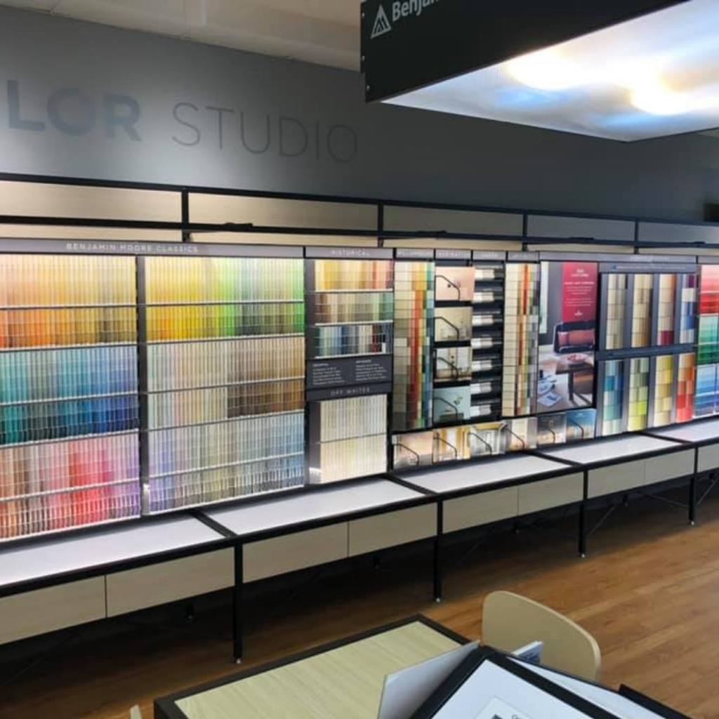 Anderson Paint Company visit us in store paint chips on wall