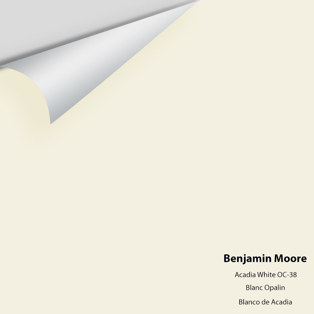 Digital color swatch of Benjamin Moore&#39;s Acadia White OC-38 Peel &amp; Stick Sample available at Anderson Paint in Michigan.