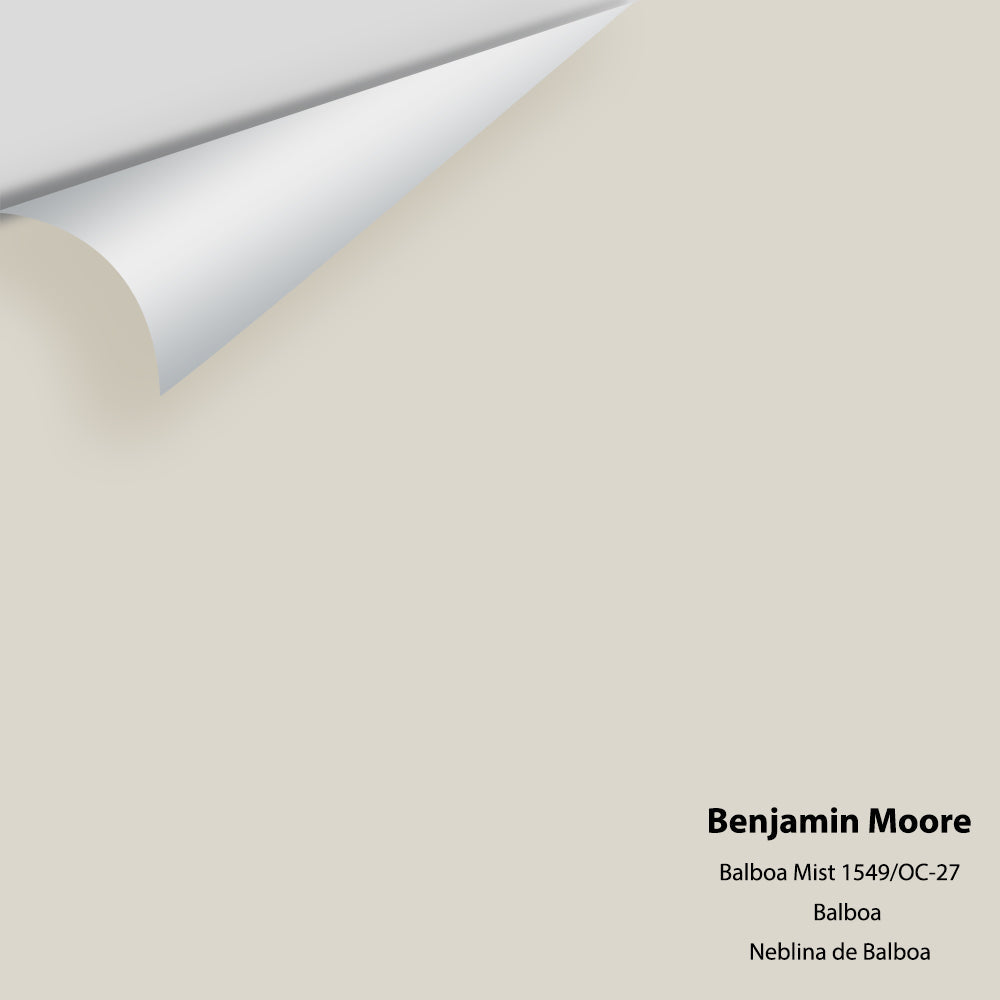 Digital color swatch of Benjamin Moore&#39;s Balboa Mist 1549 Peel &amp; Stick Sample available at Anderson Paint in Michigan.