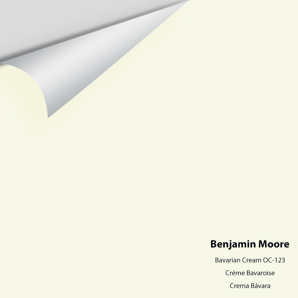 Digital color swatch of Benjamin Moore&#39;s Bavarian Cream OC-123 Peel &amp; Stick Sample available at Anderson Paint in Michigan.