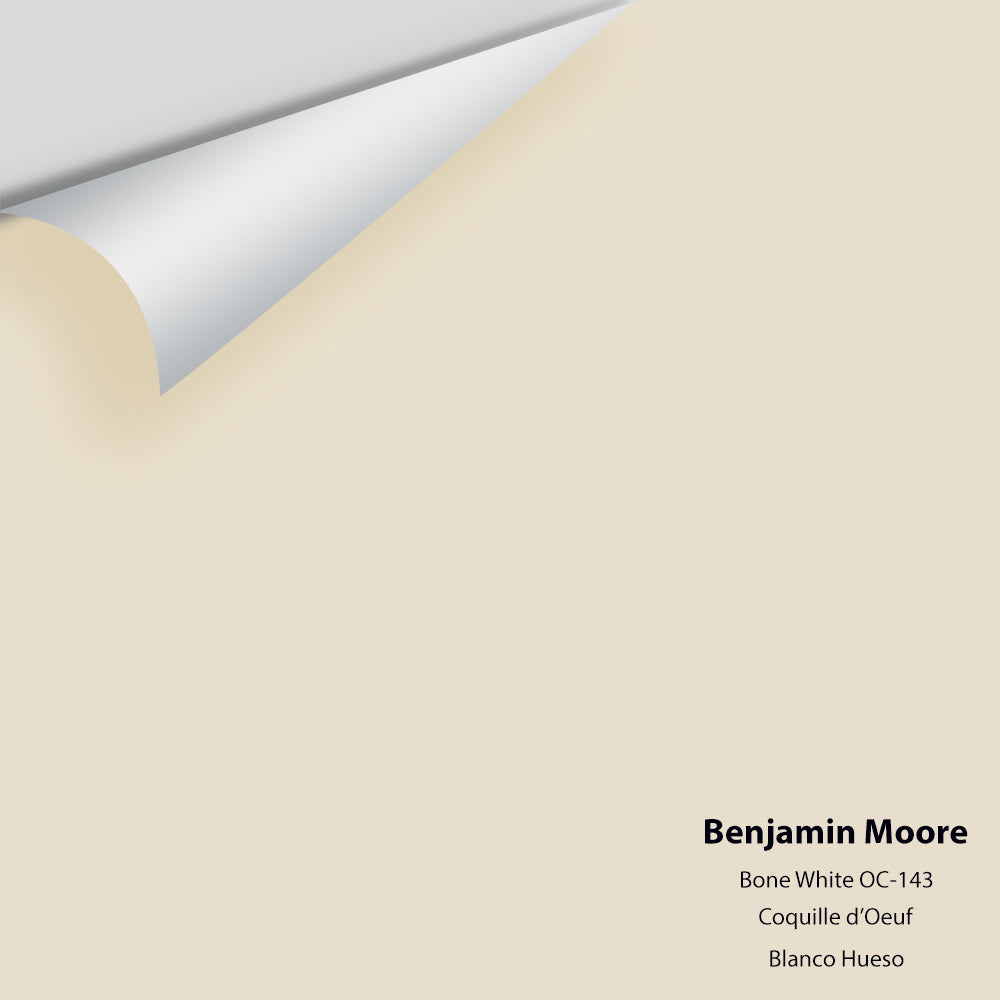 Digital color swatch of Benjamin Moore&#39;s Bone White OC-143 Peel &amp; Stick Sample available at Anderson Paint in Michigan.