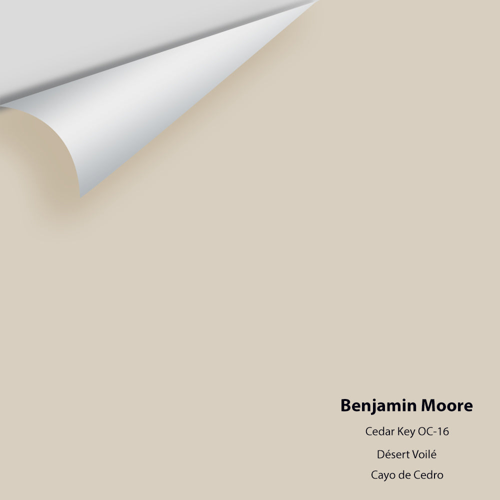Digital color swatch of Benjamin Moore&#39;s Cedar Key OC-16 Peel &amp; Stick Sample available at Anderson Paint in Michigan.