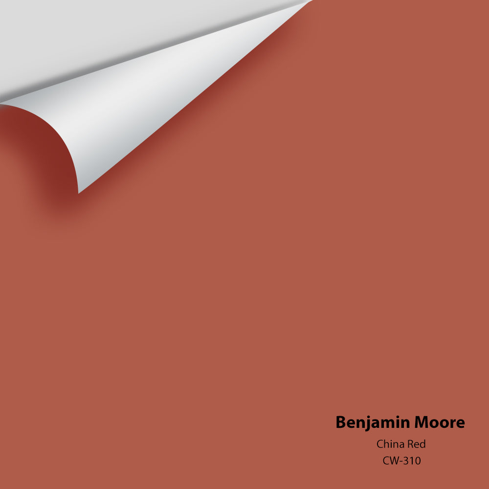 Digital color swatch of Benjamin Moore&#39;s China Red CW-310 Peel &amp; Stick Sample available at Anderson Paint in Michigan.