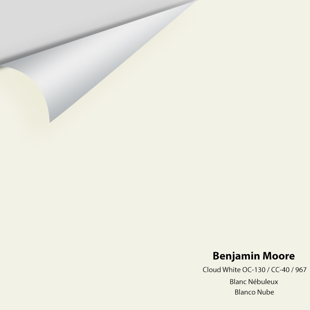 Digital color swatch of Benjamin Moore&#39;s Cloud White CC-40 Peel &amp; Stick Sample available at Anderson Paint in Michigan.