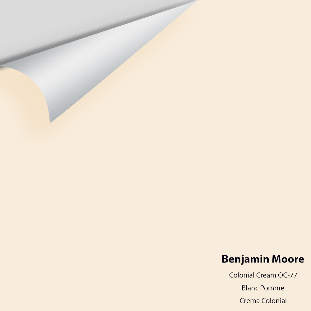 Digital color swatch of Benjamin Moore&#39;s Colonial Cream OC-77 Peel &amp; Stick Sample available at Anderson Paint in Michigan.