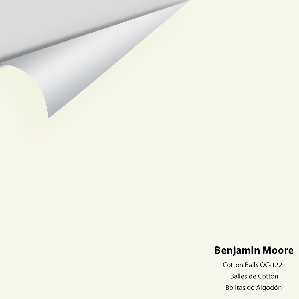 Digital color swatch of Benjamin Moore&#39;s Cotton Balls OC-122 Peel &amp; Stick Sample available at Anderson Paint in Michigan.