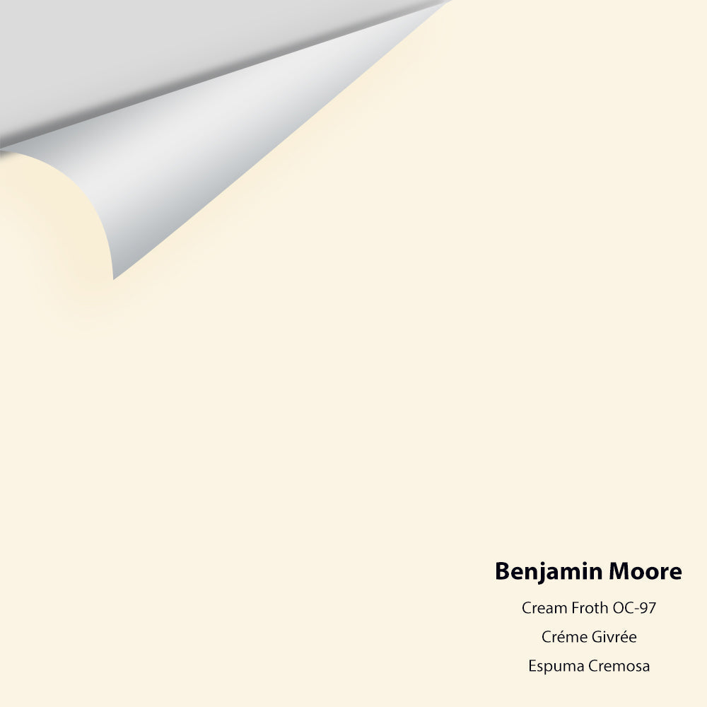 Digital color swatch of Benjamin Moore&#39;s Cream Froth OC-97 Peel &amp; Stick Sample available at Anderson Paint in Michigan.