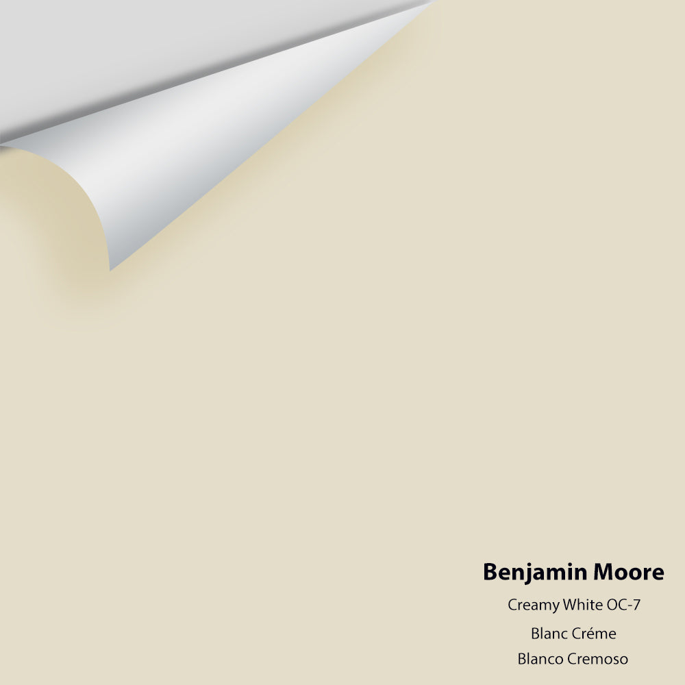 Digital color swatch of Benjamin Moore&#39;s Creamy White OC-7 Peel &amp; Stick Sample available at Anderson Paint in Michigan.