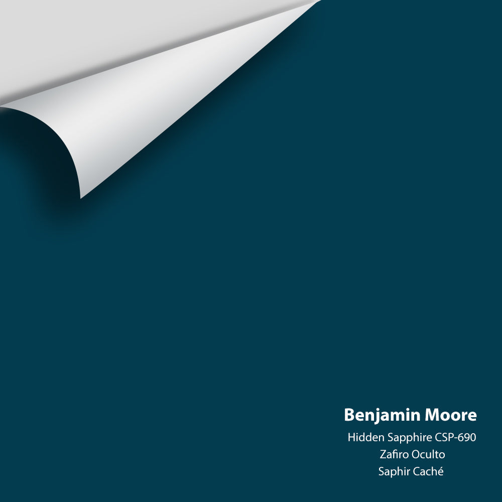 Digital color swatch of Benjamin Moore&#39;s Hidden Sapphire CSP-690 Peel &amp; Stick Sample available at Anderson Paint in Michigan.