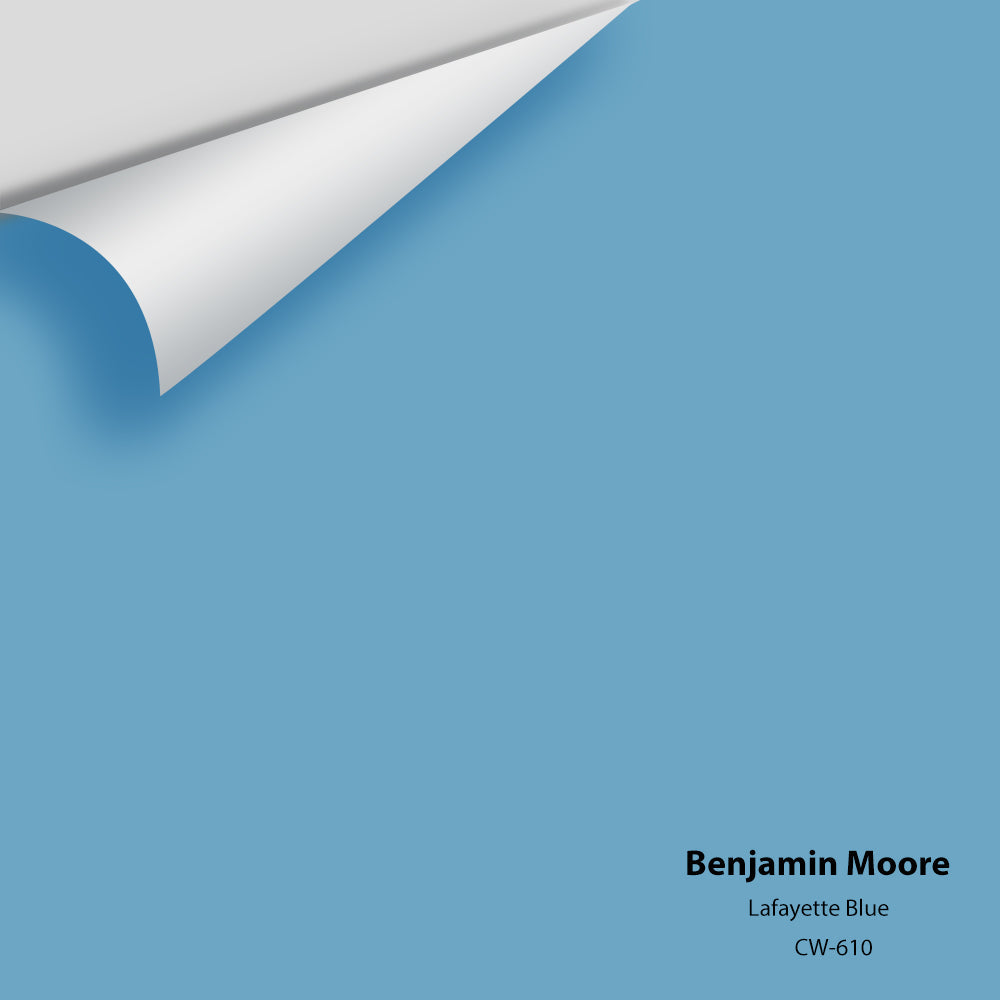 Digital color swatch of Benjamin Moore&#39;s Lafayette Blue CW-610 Peel &amp; Stick Sample available at Anderson Paint in Michigan.
