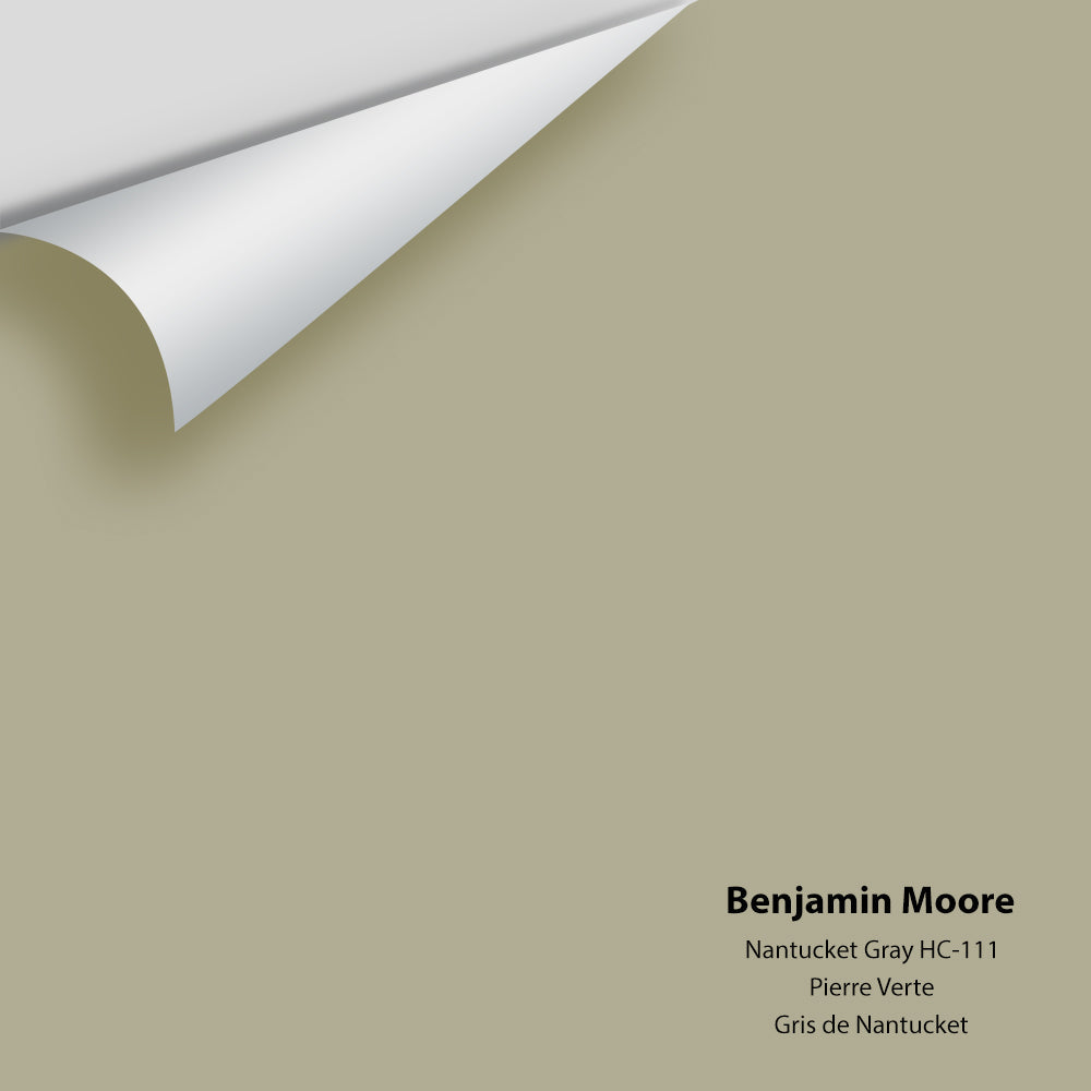 Digital color swatch of Benjamin Moore&#39;s Nantucket Gray HC-111 Peel &amp; Stick Sample available at Anderson Paint in Michigan.