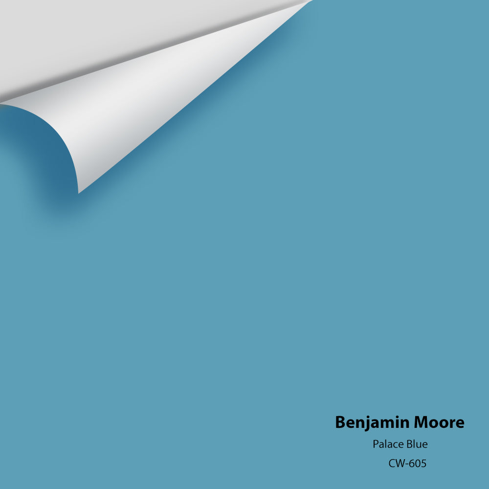 Digital color swatch of Benjamin Moore&#39;s Palace Blue CW-605 Peel &amp; Stick Sample available at Anderson Paint in Michigan.