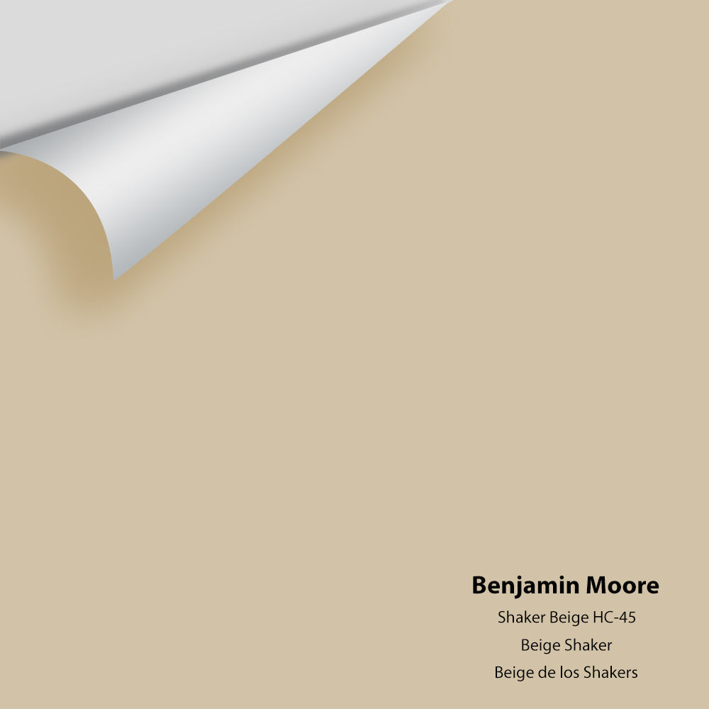 Digital color swatch of Benjamin Moore&#39;s Shaker Beige HC-45 Peel &amp; Stick Sample available at Anderson Paint in Michigan.