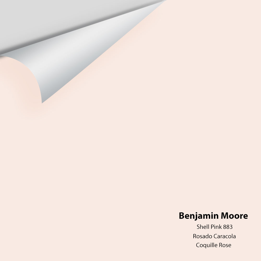 Digital color swatch of Benjamin Moore&#39;s Shell Pink 883 Peel &amp; Stick Sample available at Anderson Paint in Michigan.