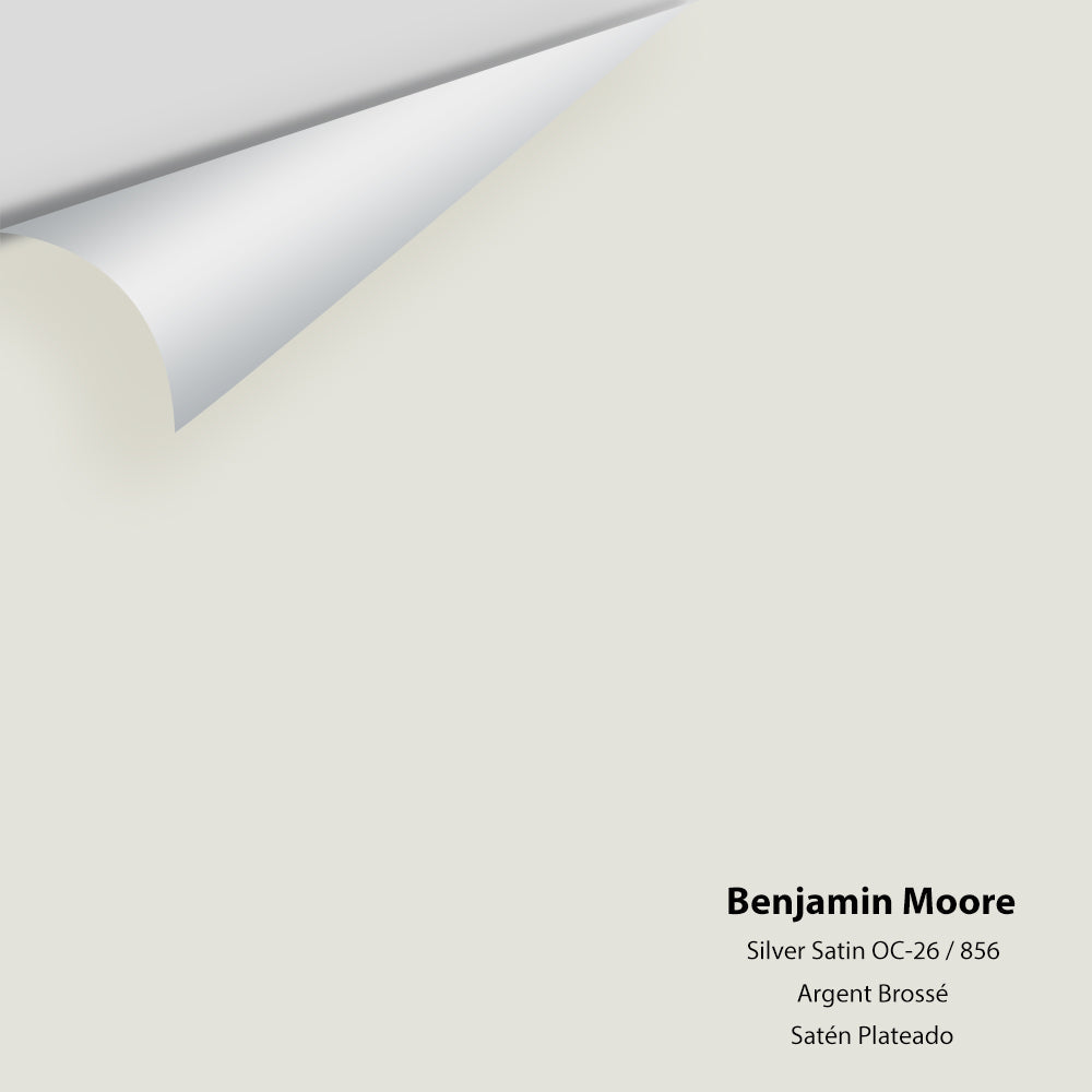 Digital color swatch of Benjamin Moore&#39;s Silver Satin 856 Peel &amp; Stick Sample available at Anderson Paint in Michigan.