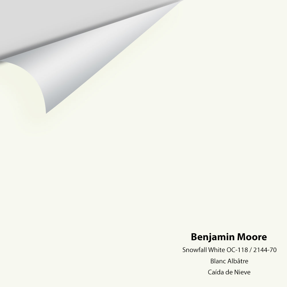 Digital color swatch of Benjamin Moore&#39;s Snowfall White 2144-70 Peel &amp; Stick Sample available at Anderson Paint in Michigan.