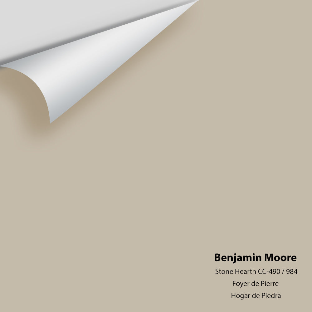 Digital color swatch of Benjamin Moore&#39;s Stone Hearth CC-490 Peel &amp; Stick Sample available at Anderson Paint in Michigan.