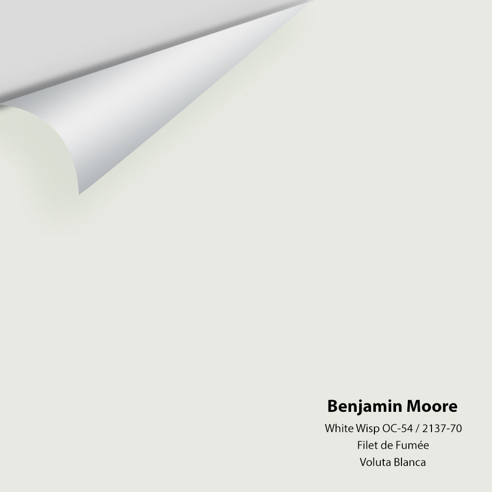 Digital color swatch of Benjamin Moore&#39;s White Wisp OC-54 Peel &amp; Stick Sample available at Anderson Paint in Michigan.