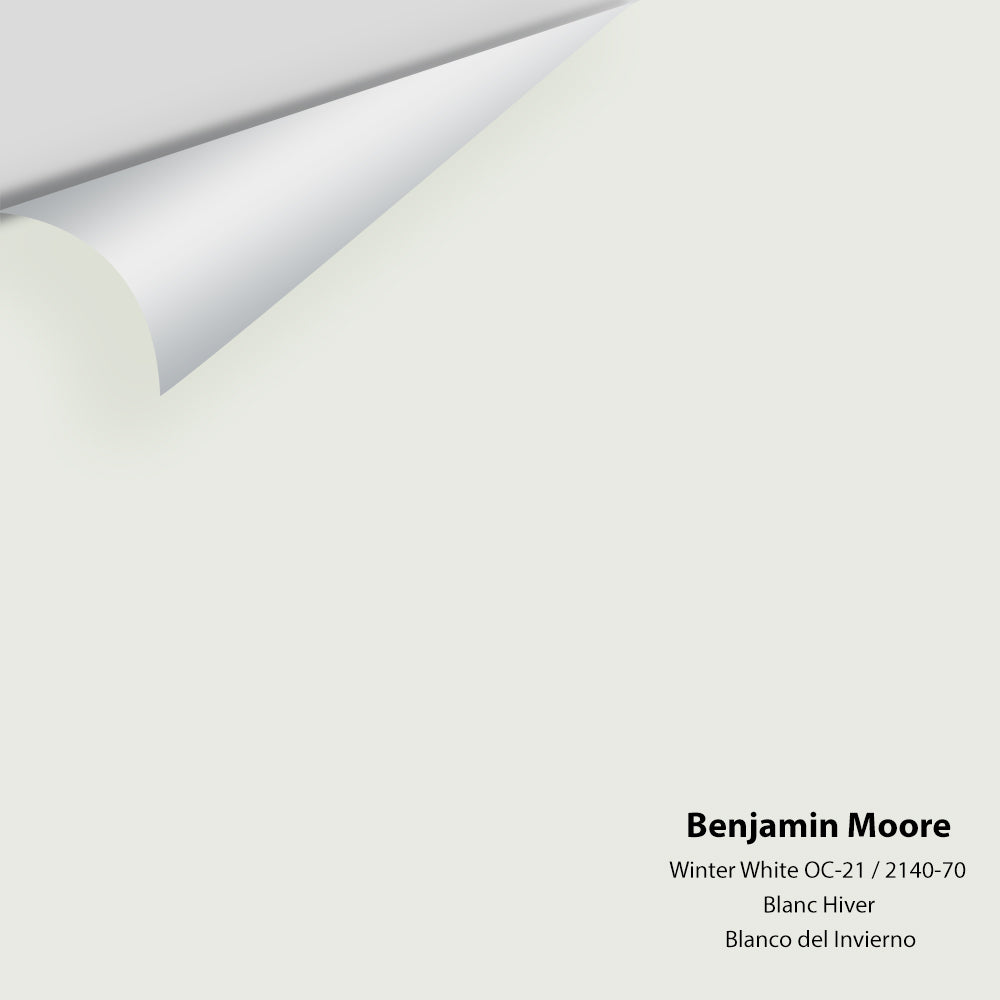 Digital color swatch of Benjamin Moore&#39;s Winter White OC-21 Peel &amp; Stick Sample available at Anderson Paint in Michigan.