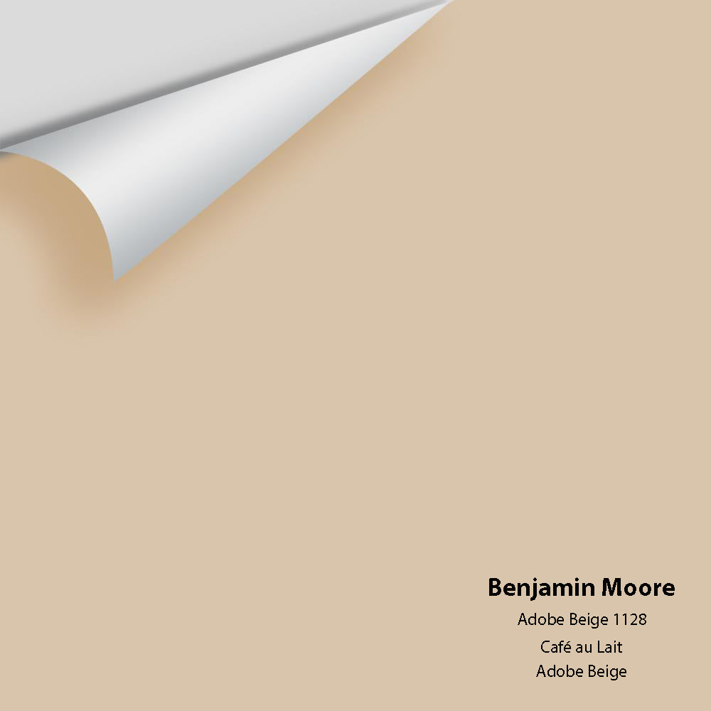 Digital color swatch of Benjamin Moore&#39;s Adobe Beige 1128 Peel &amp; Stick Sample available at Anderson Paint in Michigan.