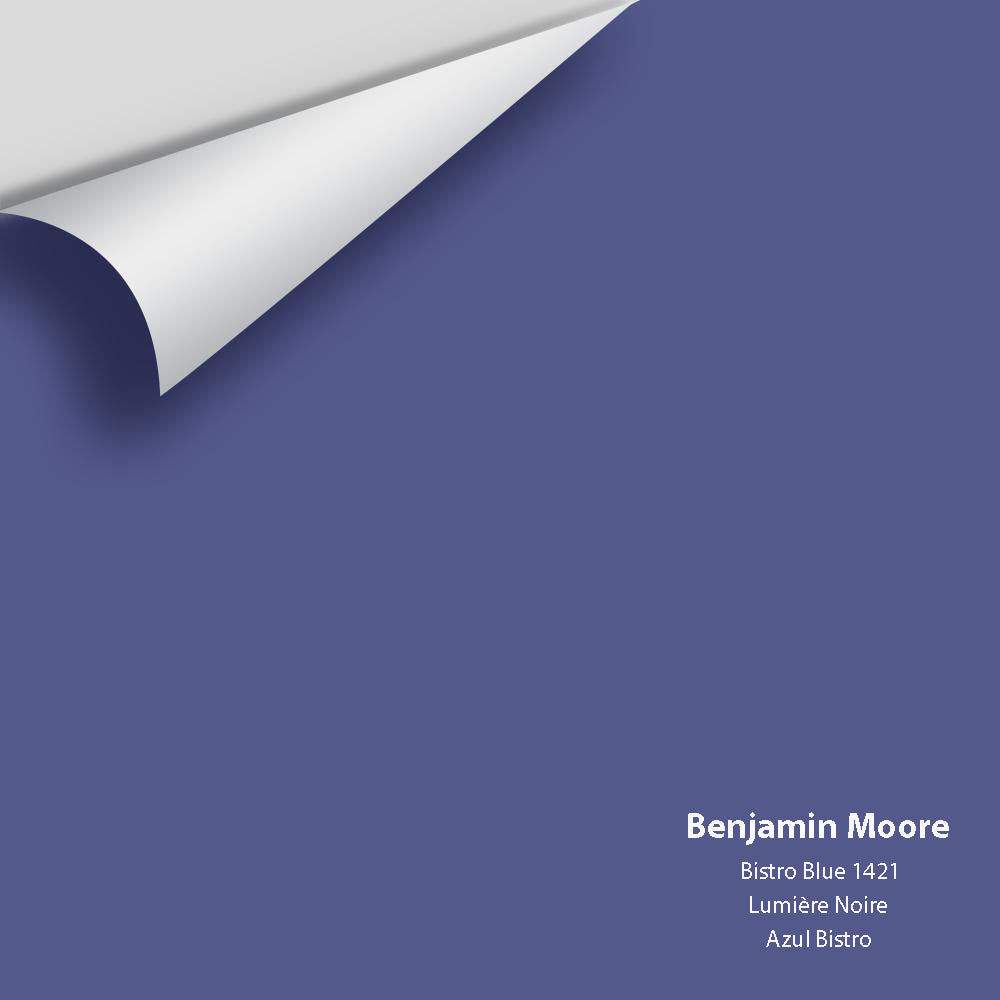 Digital color swatch of Benjamin Moore&#39;s Bistro Blue 1421 Peel &amp; Stick Sample available at Anderson Paint in Michigan.