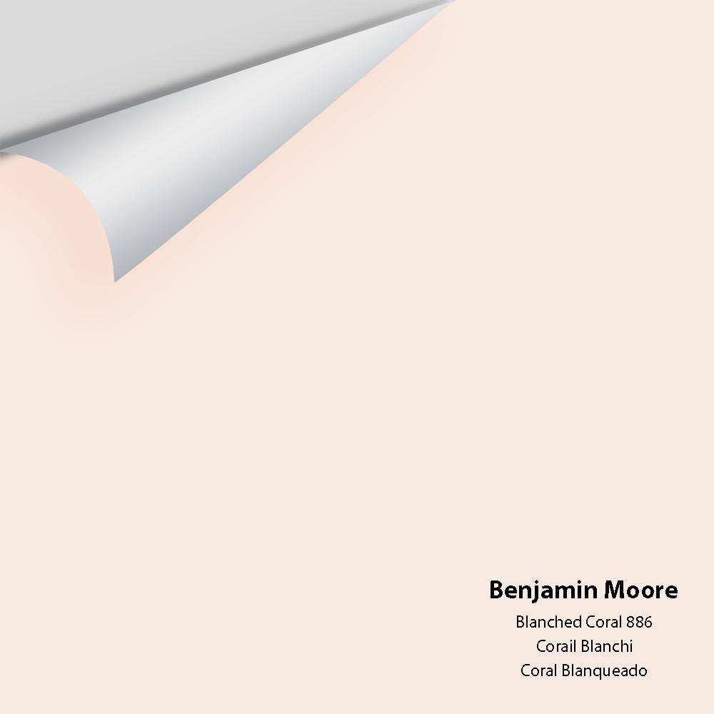 Digital color swatch of Benjamin Moore's Blanched Coral 886 Peel &amp; Stick Sample available at Anderson Paint in Michigan.