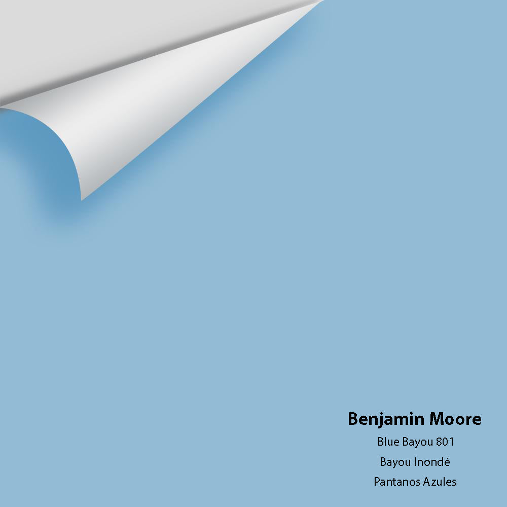 Digital color swatch of Benjamin Moore's Blue Bayou 801 Peel &amp; Stick Sample available at Anderson Paint in Michigan.