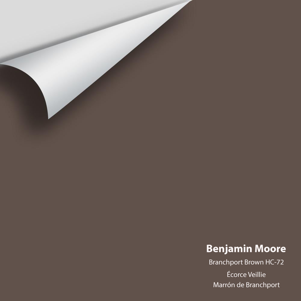 Digital color swatch of Benjamin Moore&#39;s Branchport Brown HC-72 Peel &amp; Stick Sample available at Anderson Paint in Michigan.