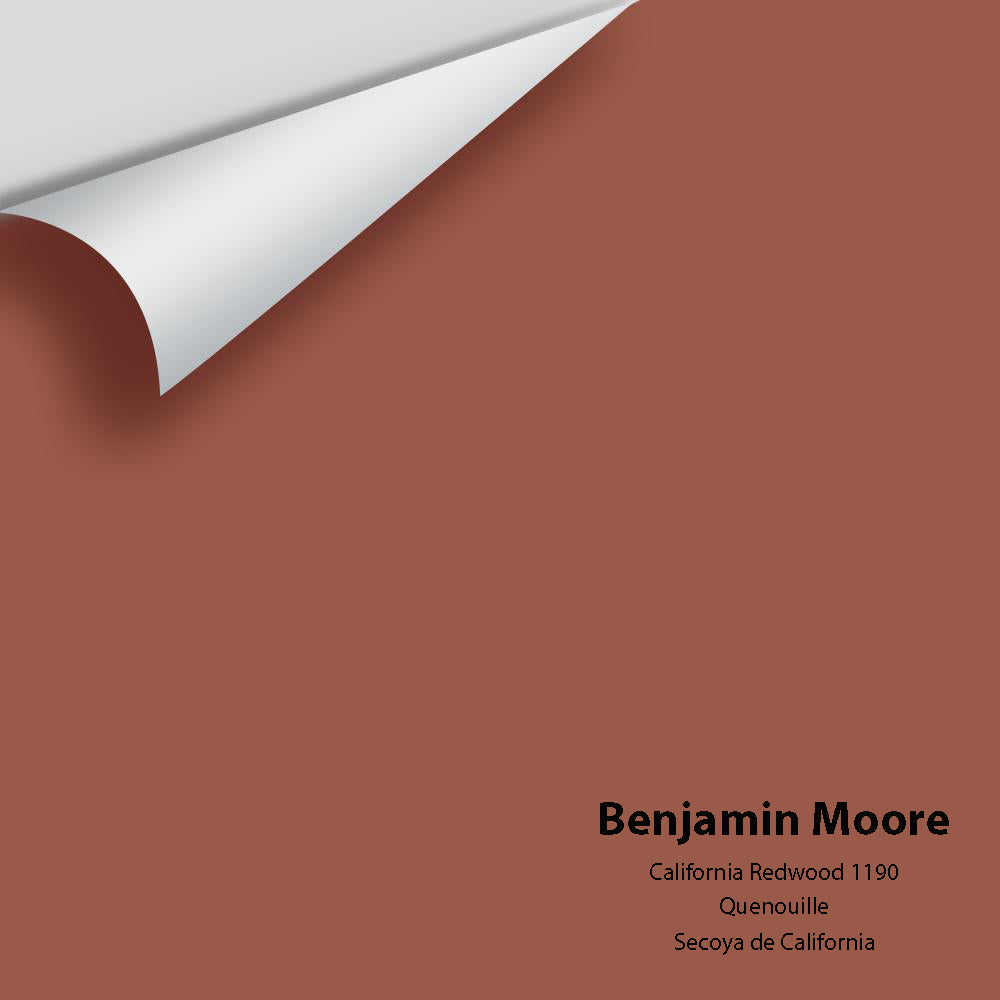 Digital color swatch of Benjamin Moore&#39;s California Redwood 1190 Peel &amp; Stick Sample available at Anderson Paint in Michigan.