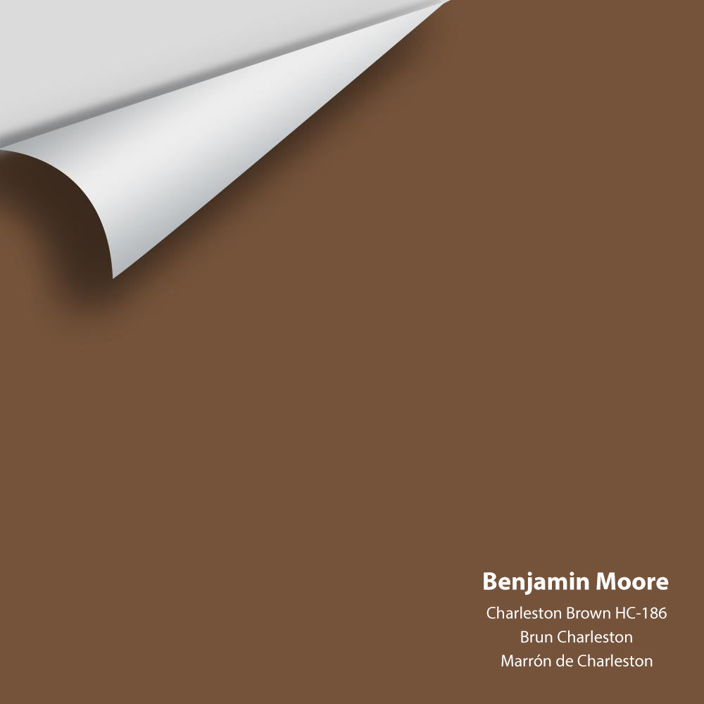 Digital color swatch of Benjamin Moore&#39;s Charleston Brown HC-186 Peel &amp; Stick Sample available at Anderson Paint in Michigan.