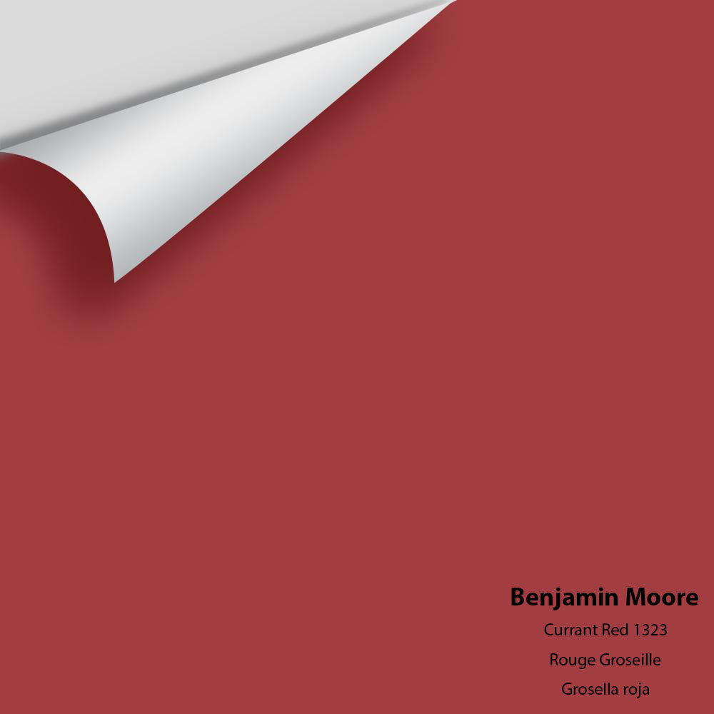 Digital color swatch of Benjamin Moore&#39;s Currant Red 1323 Peel &amp; Stick Sample available at Anderson Paint in Michigan.
