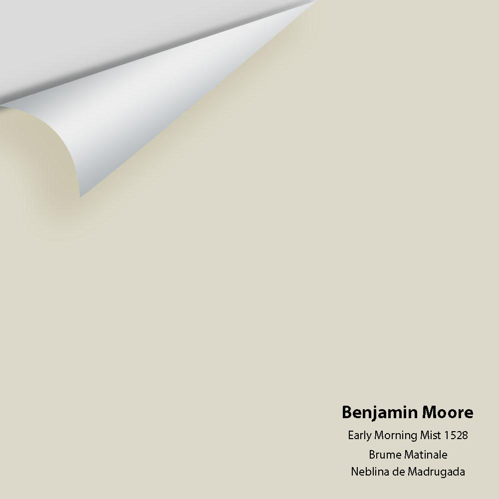 Digital color swatch of Benjamin Moore&#39;s Early Morning Mist 1528 Peel &amp; Stick Sample available at Anderson Paint in Michigan.