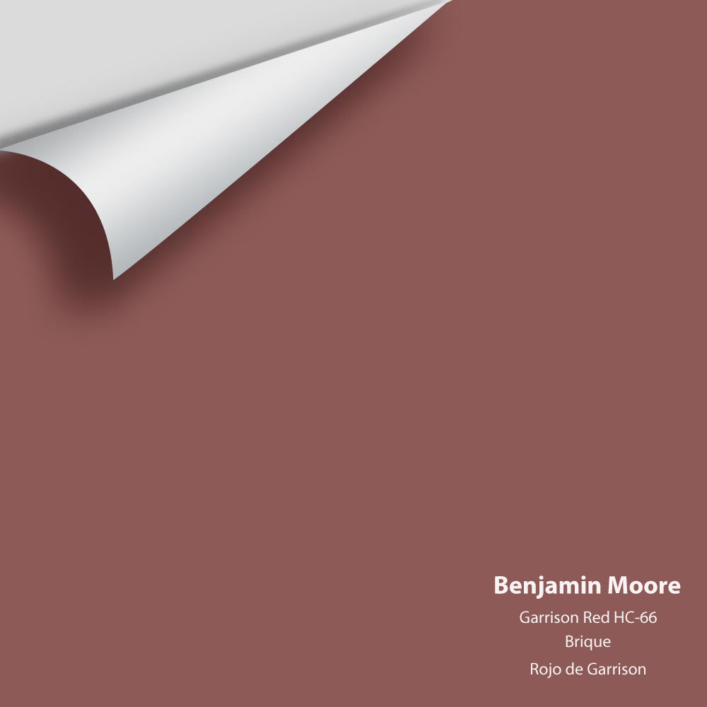 Digital color swatch of Benjamin Moore&#39;s Garrison Red HC-66 Peel &amp; Stick Sample available at Anderson Paint in Michigan.