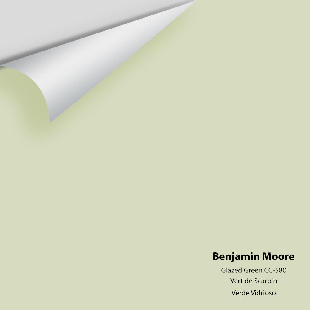 Digital color swatch of Benjamin Moore&#39;s Glazed Green 499 Peel &amp; Stick Sample available at Anderson Paint in Michigan.