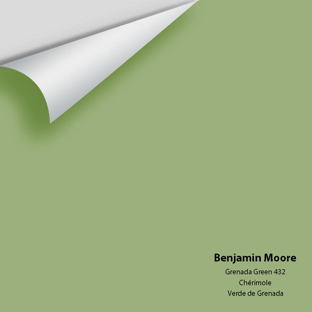 Digital color swatch of Benjamin Moore&#39;s Grenada Green 432 Peel &amp; Stick Sample available at Anderson Paint in Michigan.
