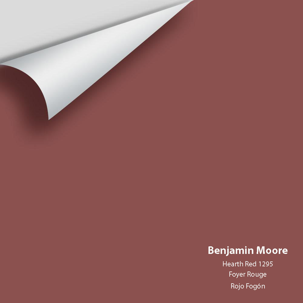 Digital color swatch of Benjamin Moore&#39;s Hearth Red 1295 Peel &amp; Stick Sample available at Anderson Paint in Michigan.