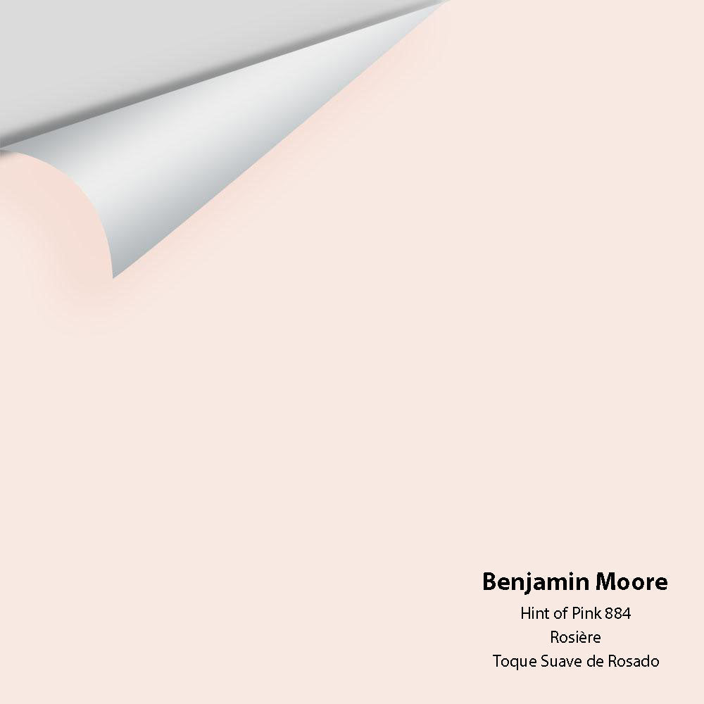 Digital color swatch of Benjamin Moore&#39;s Hint of Pink 884 Peel &amp; Stick Sample available at Anderson Paint in Michigan.