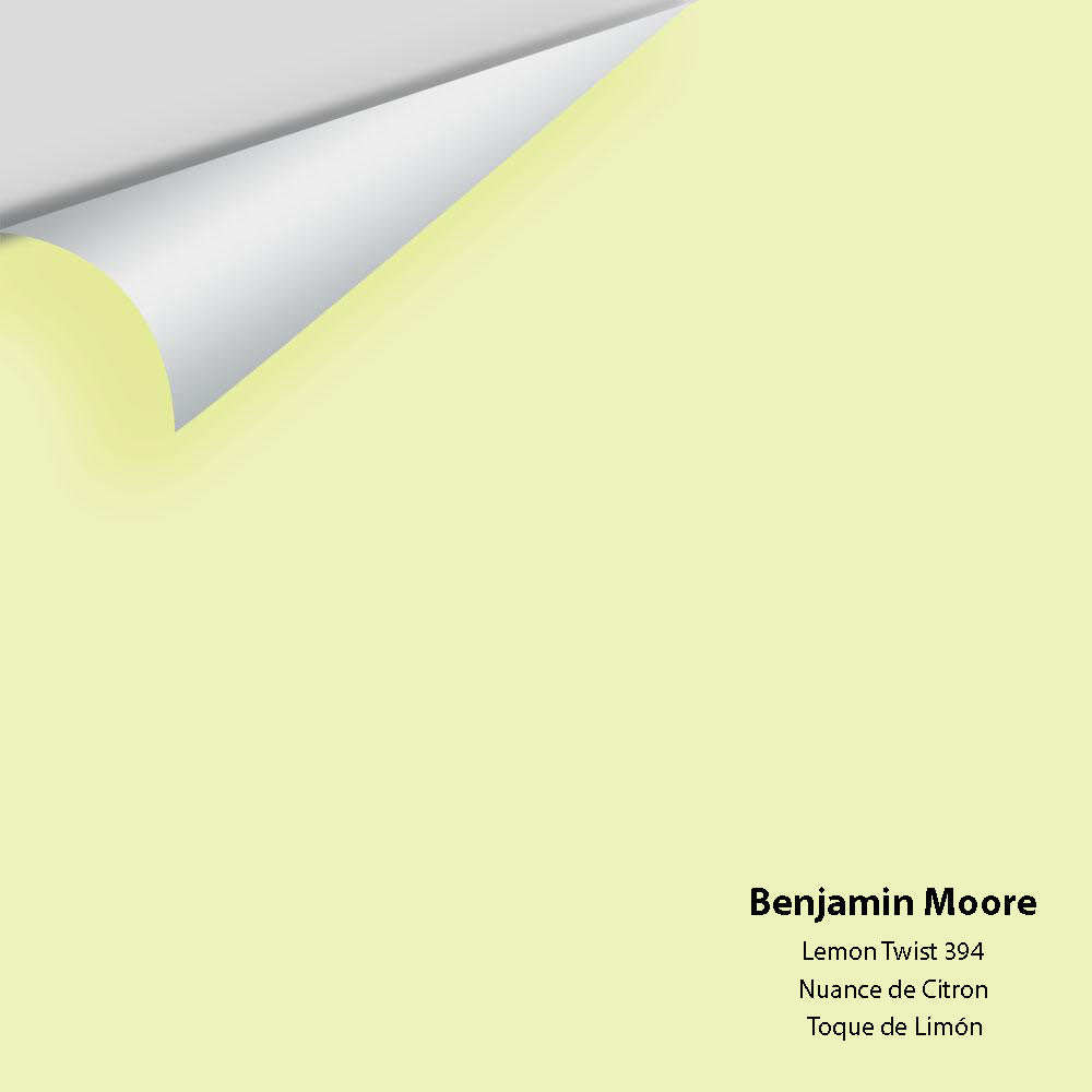 Digital color swatch of Benjamin Moore&#39;s Lemon Twist 394 Peel &amp; Stick Sample available at Anderson Paint in Michigan.