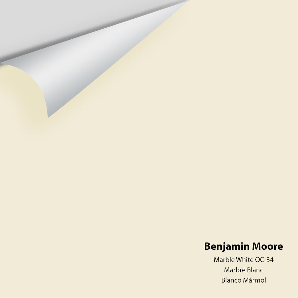 Digital color swatch of Benjamin Moore&#39;s Marble White OC-34 Peel &amp; Stick Sample available at Anderson Paint in Michigan.