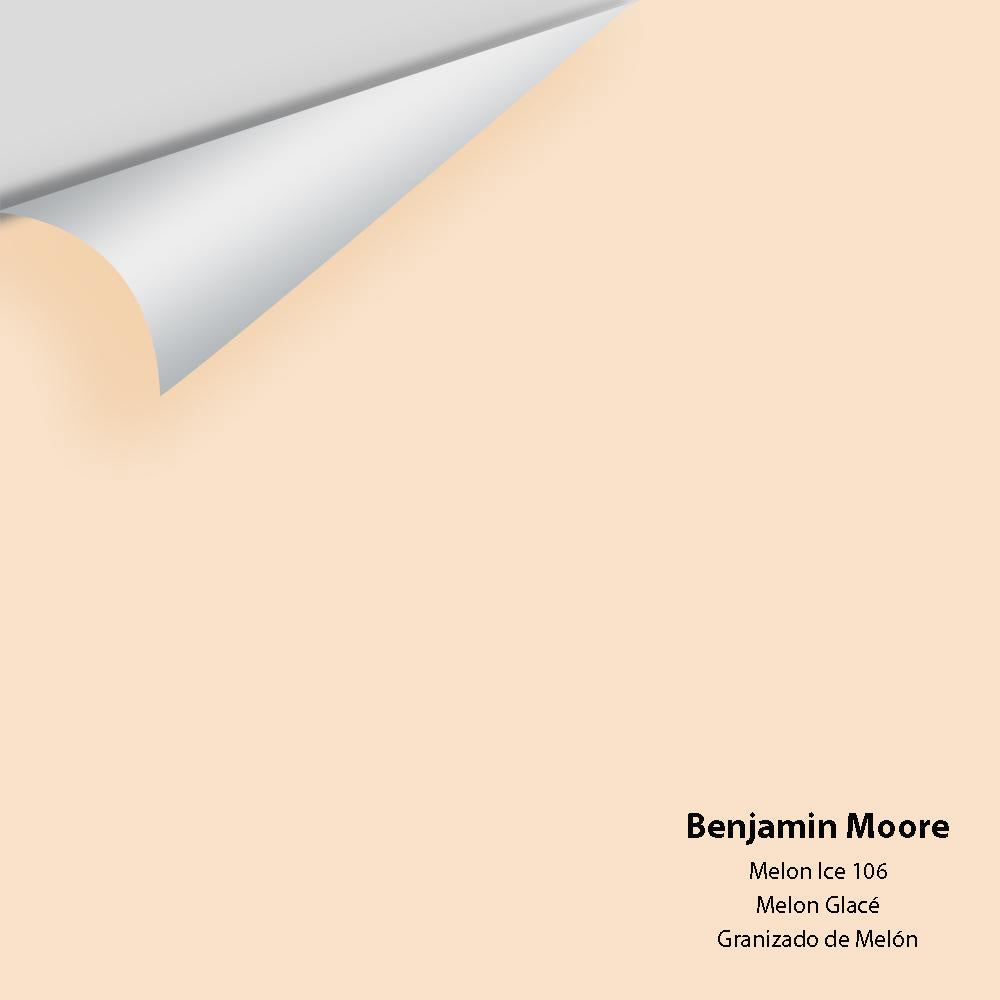 Digital color swatch of Benjamin Moore&#39;s Melon Ice 106 Peel &amp; Stick Sample available at Anderson Paint in Michigan.