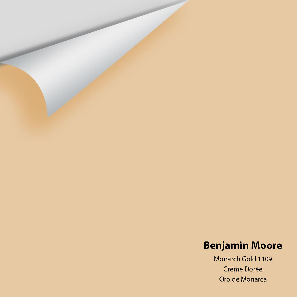 Digital color swatch of Benjamin Moore&#39;s Monarch Gold 1109 Peel &amp; Stick Sample available at Anderson Paint in Michigan.