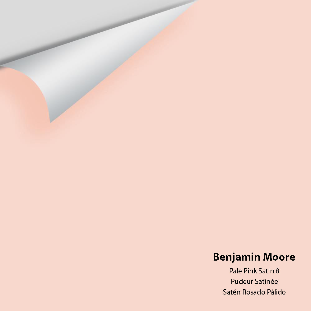 Digital color swatch of Benjamin Moore's Pale Pink Satin 8 Peel &amp; Stick Sample available at Anderson Paint in Michigan.