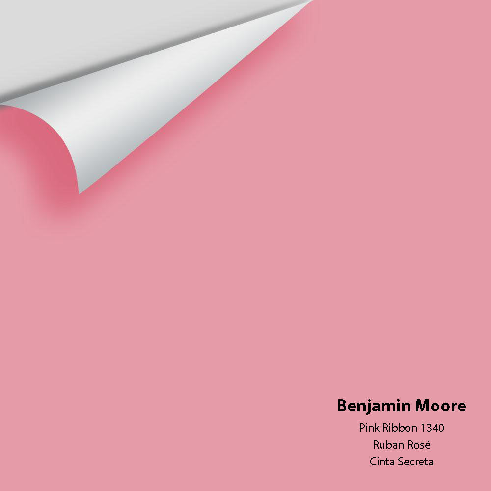 Digital color swatch of Benjamin Moore&#39;s Pink Ribbon 1340 Peel &amp; Stick Sample available at Anderson Paint in Michigan.