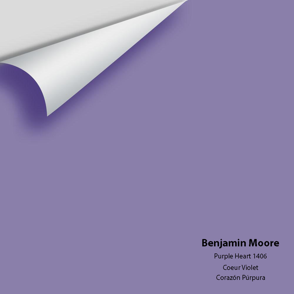 Digital color swatch of Benjamin Moore&#39;s Purple Heart 1406 Peel &amp; Stick Sample available at Anderson Paint in Michigan.
