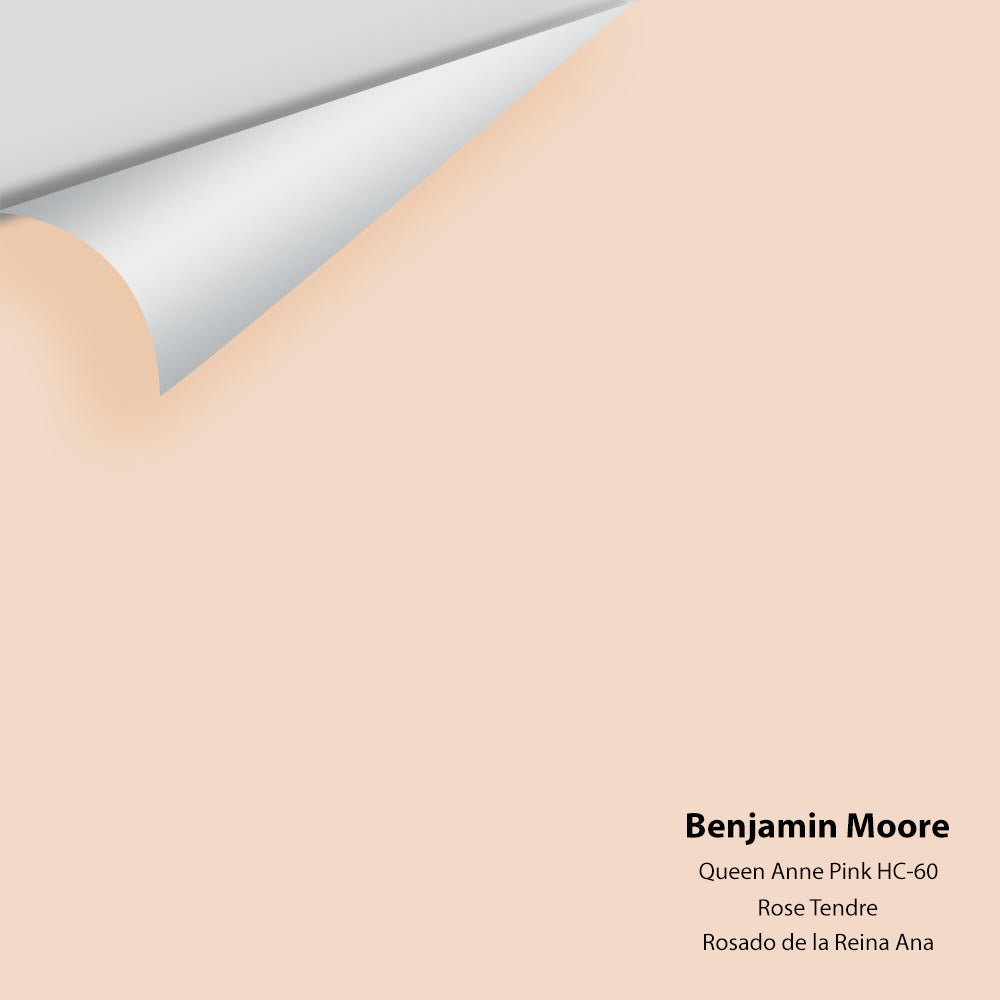 Digital color swatch of Benjamin Moore&#39;s Queen Anne Pink HC-60 Peel &amp; Stick Sample available at Anderson Paint in Michigan.