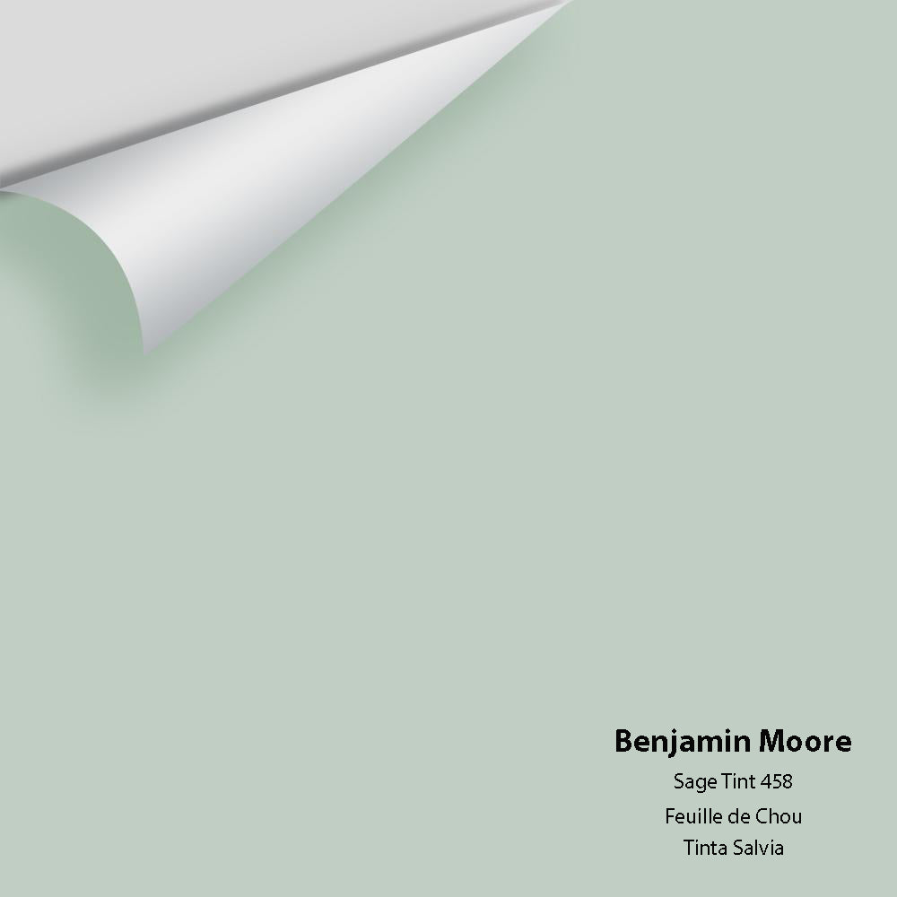Digital color swatch of Benjamin Moore&#39;s Sage Tint 458 Peel &amp; Stick Sample available at Anderson Paint in Michigan.