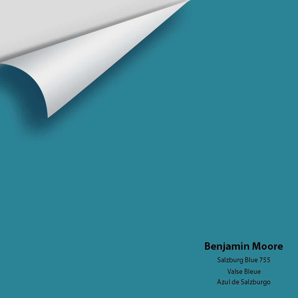 Digital color swatch of Benjamin Moore's Salzburg Blue 755 Peel &amp; Stick Sample available at Anderson Paint in Michigan.