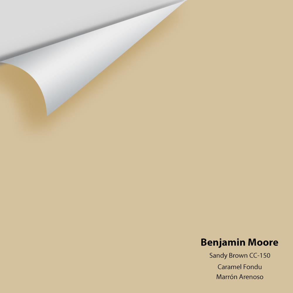 Digital color swatch of Benjamin Moore&#39;s Sandy Brown 1046 Peel &amp; Stick Sample available at Anderson Paint in Michigan.