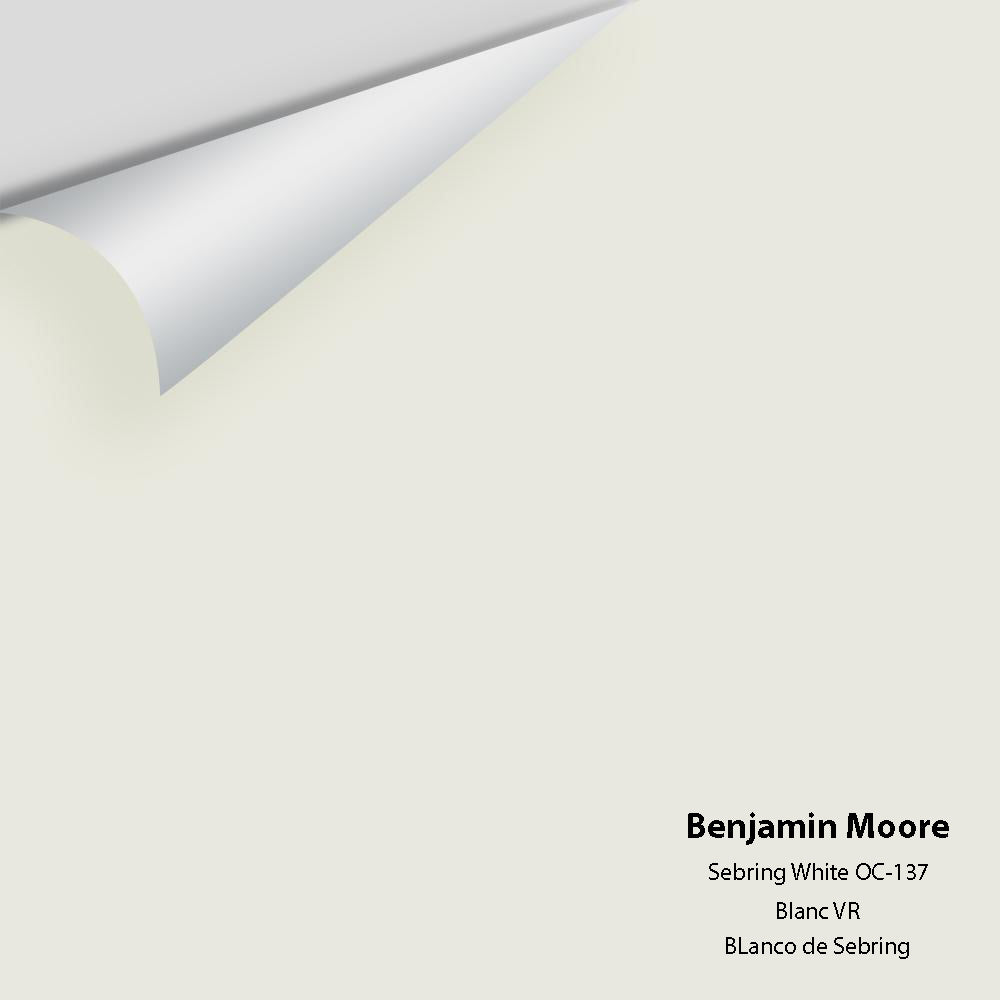 Digital color swatch of Benjamin Moore&#39;s Sebring White OC-137 Peel &amp; Stick Sample available at Anderson Paint in Michigan.